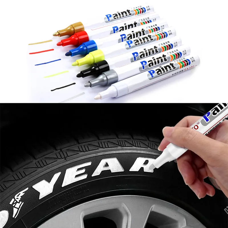 Tee Height Marker - ปากกาเขียนยางรถยนต์กันน้ำ สีขาว 1 ชิ้น สำหรับเขียนบนยางรถยนต์ ยางรถจักรยานยนต์