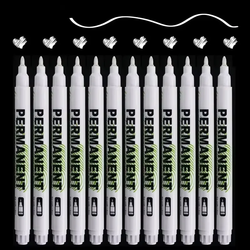 Tee Height Marker - ปากกามาร์คเกอร์สีขาว 5 ชิ้น ปากกาเพ้นท์สีขาว ปากกาเขียนยางรถยนต์ ปากกาเขียนลายดอกยาง