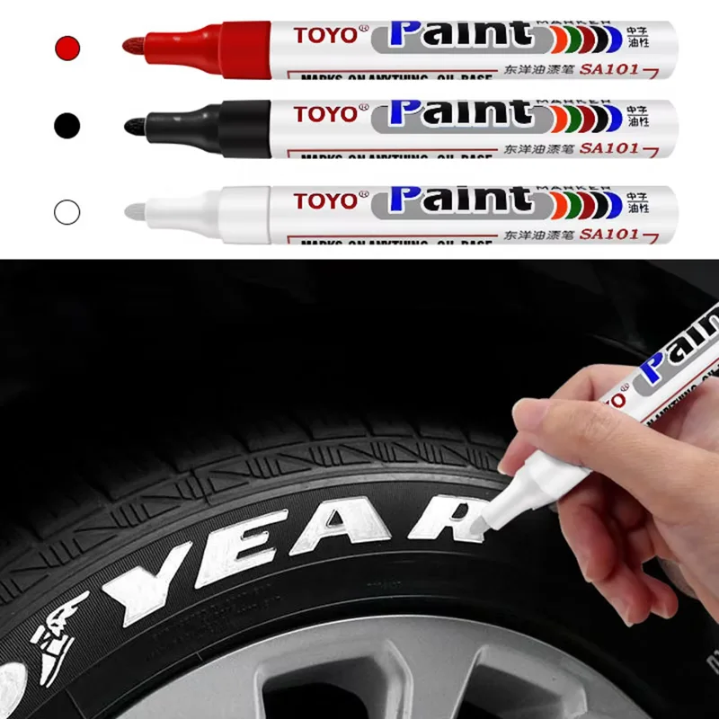Tee Height Marker - ปากกาสีกันน้ำสำหรับยางรถยนต์ สีขาว ติดทนนาน ใช้ได้กับยาง ยางรถยนต์ แผ่นซีดี